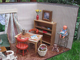 Antique 1940s Doll House German Pine Wood With Accessories German Ari Dolls