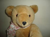 Antique German Thuringia Mohair Girl Bear Glass Eyes Jointed 18 Inch 1950s