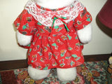 Ganz 1995 HUGSY Christmas Girl Bear White Plush 15 inch G1171