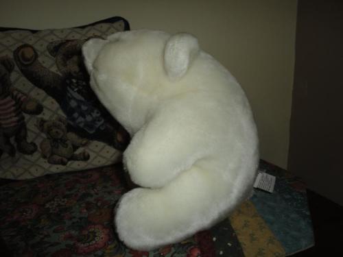 Gund 1998 Large SNUFFLES White Bear 10 inch sitting Jadees
