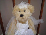 Ganz Bridal Bride Bear Wedding Gown Satin and Lace Fully Jointed H5918