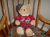 Ganz Christmas Euro Bear 1994 HX2010B Cloth Body Jumbo 19 In.
