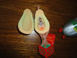2 Christmas Ornaments Santa Snowmobile Partridge Pear Tree 1984 1992