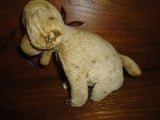 Antique Dog 1940s Silk Mohair 7 Inch Glass Eyes Straw Stuffed Wire Poseable Legs