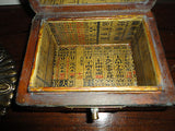 Antique 19th Cent. Chinese Mahogany Leather Box Brass Closure Double Happiness