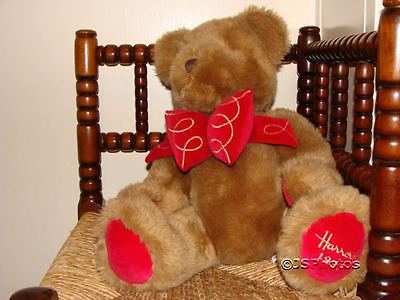 Harrods UK Large Foot Dated Christmas Bear 1997 W Bow Jadees