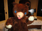 Antique Ganz Bros Toys Brown Teddy Bear Plush Rubber Snout 17 Inch 1960s