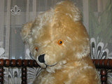Antique Germany 1950s Yellow Mohair Bear Working Tilt Growler BIG 2 Ft Tall RARE