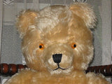 Antique Germany 1950s Yellow Mohair Bear Working Tilt Growler BIG 2 Ft Tall RARE