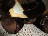 Artist Designed Brown BEAR with Bees & Picture Frame Rare OOAK Faux Mink 13"