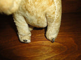 Antique Dog 1940s Silk Mohair 7 Inch Glass Eyes Straw Stuffed Wire Poseable Legs