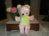 Antique Ganz Bros Teddy Pink Yellow Plush 16 inch