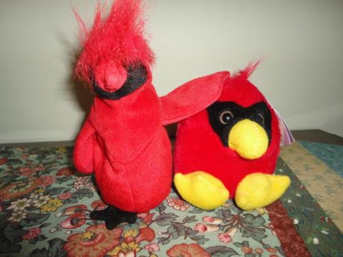 Puffkins CASEY CARDINAL Baby Bird 1994 MJC Stuffed Plush Ty Mac
