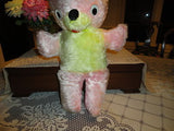 Antique Ganz Bros Teddy Pink Yellow Plush 16 inch