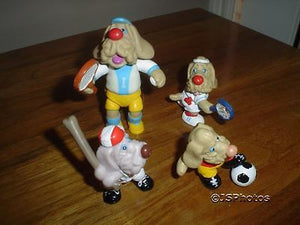 4 Wrinkles Dogs Ganz Bros 1985 Rubber Sports Figures