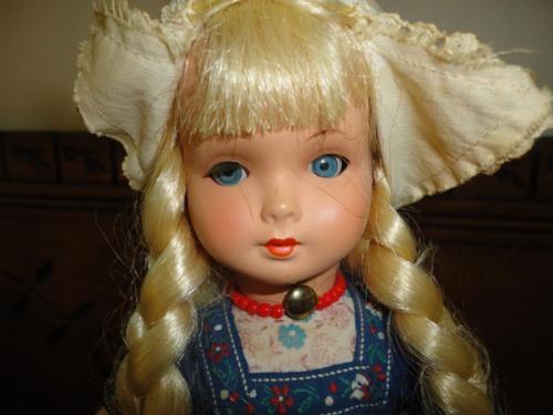 Antique 1950 s Dutch Celluloid DOVINA DOLL Rotterdam Holland Wooden Cl Jadees Antique Bear Shoppe