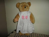 Antique German Thuringia Mohair Girl Bear Glass Eyes Jointed 18 Inch 1950s