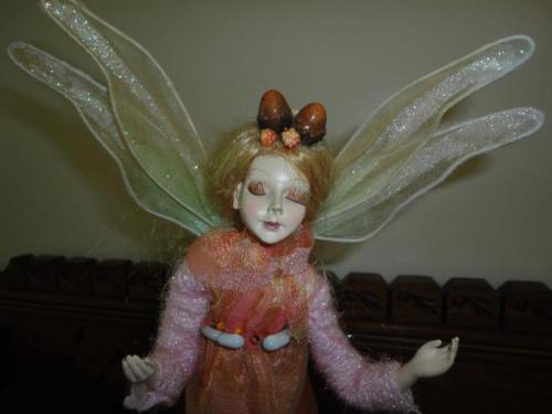 Forest Fairy Doll with Wings Bendable Legs Arms Hand Painted Handmade
