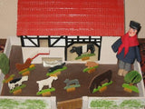 Antique 1950s Gottschalk Germany Farm German Ore Mountains Animals Doll House