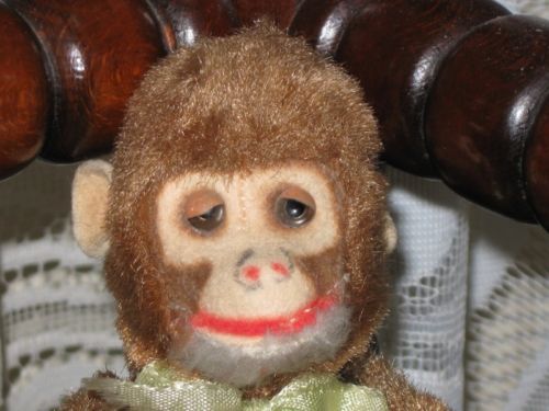 Old Antique 1930s Japanese Japan Monkey Silk Plush 16 CM Jadees Antique Bear Shoppe