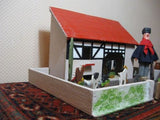 Antique 1950s Gottschalk Germany Farm German Ore Mountains Animals Doll House