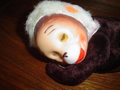 Vintage stuffed monkey outlet with rubber face