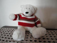 Gund 2001 Winter POLAR BEAR Knitted Striped Sweater