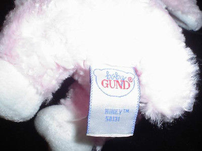 新品　2005年　Baby Gund Fluffles 子羊のぬいぐるみ　シープ Baby GUND Fluffles Lamb sheep Plush Shaggy Fuzzy Ribbon Bow