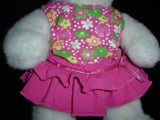 Build a Bear White Plush Flower Dress Handmade Canada