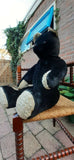 Antique 1930s JUMBO 30" Dutch Van Gelden Bear 76cm Black & White Silk Plush