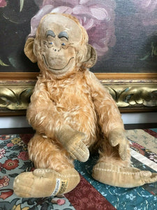 Antique 1940s Merrythought UK REGD Lawson Wood Gran'pop Monkey Ginger Ape 12"