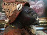 Antique African Solid Wood Hand Carved Tribal Figure Original 13"