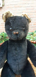 Antique 1930s JUMBO 30" Dutch Van Gelden Bear 76cm Black & White Silk Plush