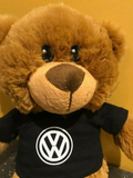 VW Volkswagen Company Logo Collectible Bear 11" Black Tshirt NEW 2017 Souvenir
