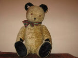 Antique 1930s Dutch Van Gelden Disc Jointed Teddy Bear Gold Black Jumbo 28 Inch