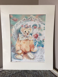 Signed Watercolor Canada Artist Joyce Riener AP/4 Mint Sealed 20x16 Lenore Bear