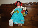 Mexican Lady Plate Seller Doll 1960's Mexico