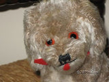 Antique Fechter Austria 1950s Old Gray Mohair Dog Sitting Rare 6 Inch 10070