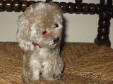 Antique Fechter Austria 1950s Old Gray Mohair Dog Sitting Rare 6 Inch 10070