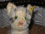 Steiff 2700/17 Tabby Cat Standing 1968-1977 17cm 6 inch KF + Plastic from Shield
