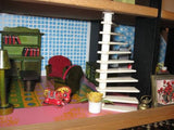 Old Vintage Dutch Holland Sio Doll House w Miniatures & Furniture