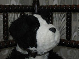 Keeltoys UK Black & White Dog Plush Drowsy Eyes 26 CM