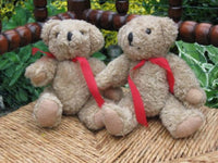Woolen Set of 2 Jointed Teddy Bears From Holland