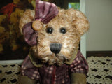 Wax Sitting Girl Teddy Bear Unique 6.5 inch Ornament