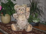 Antique Fechter Austria Gray Mohair Bear Growler 19 Inch 1960s