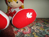 Canadian Canada Maple Leaf DOLL 15 inches Soft Stuffed