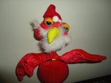 Handmade TURKEY SANTA CLAUS Real Fur Beard Bendable Christmas Figure