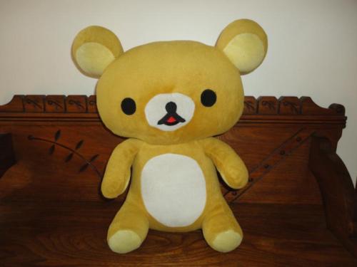Rilakkuma San-X Japan Golden Velvet Teddy Bear Embroidered Zippered Back