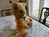 Antique German Gold Mohair Bear Handmade 18 Inch Cutest Expression 1960s
