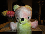 Antique Ganz Bros Teddy Pink Yellow Plush 16 inch